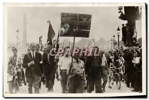 Moderne Karte Militaria Paris FFI Place de la Concorde Liberation de Paris