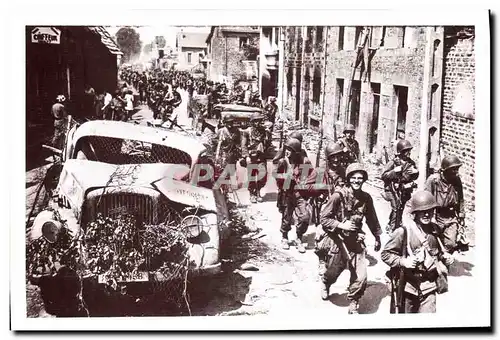 Moderne Karte Militaria Debarquement allie et la bataille de Normandie Le repas 20km d&#39Avranches