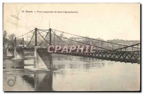 Cartes postales Pont suspendu de Saint Symphorien Tours