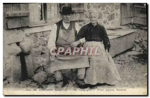 Cartes postales Folklore Limousin Vieux paysans limousins