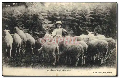 Cartes postales Folklore Petite Bergere Creusoise Moutons