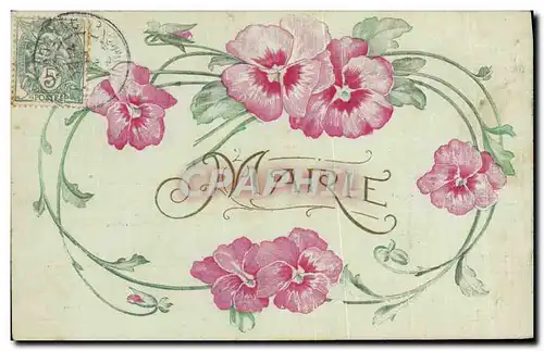 Cartes postales Fantaisie Fleurs Marie