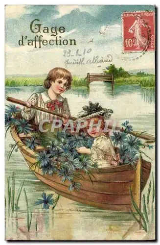 Cartes postales Fantaisie Fleurs Enfants