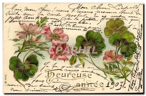 Cartes postales Fantaisie Fleurs Trefles