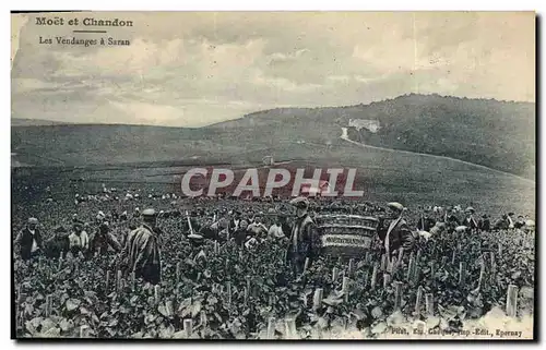 Cartes postales Folklore Vin Vendanges Champagne Moet & Chandon Les vendanges a Saran