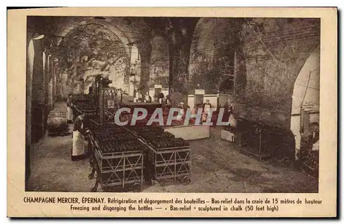 Cartes postales Folklore Vin Vendanges Champagne Mercier Epernay Refrigeration et degorgement des bouteilles