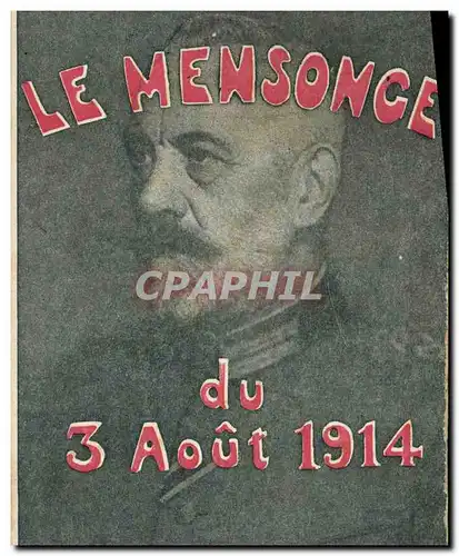 Cartes postales Publicite Le Mensonge du 3 Aout 1914 Librairie Payot Paris