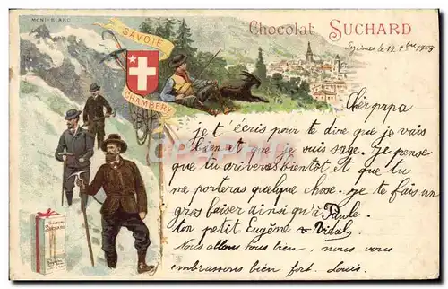 Cartes postales Publicite Chocolat Suchard Chevre Chambery Savoie