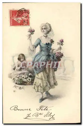 Cartes postales Fantaisie Illustrateur Femme Enfant