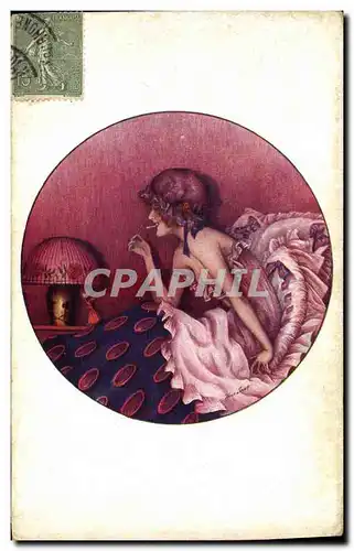 Cartes postales Fantaisie Illustrateur Femme Cigarette Tabac