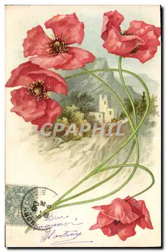 Cartes postales Fantaisie Fleurs