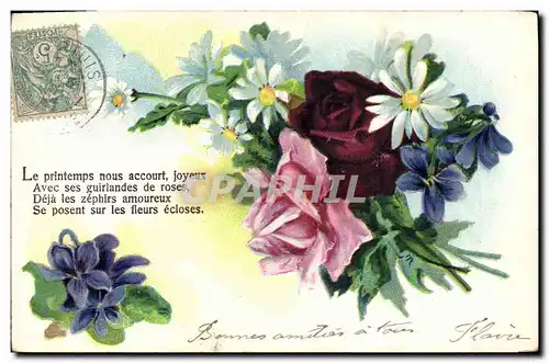 Cartes postales Fantaisie Fleurs