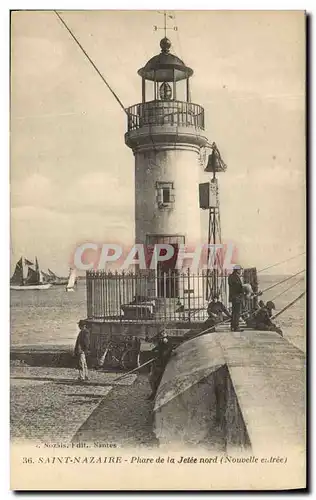Cartes postales Saint Nazaire Phare de la Jetee Nord Nouvelle entree Pecheurs Peche