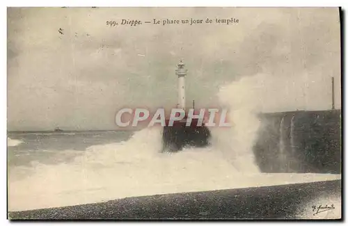 Ansichtskarte AK Phare un jour de tempete Dieppe