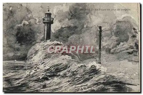 Ansichtskarte AK Phare un jour de tempete Dieppe