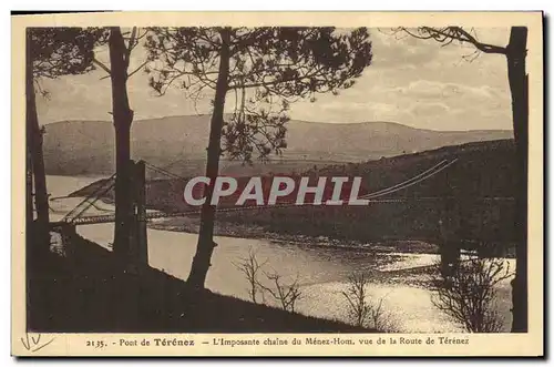 Cartes postales Pont de Terenez L&#39imposante Chaine du Menez Hom vue de la route de Terenez