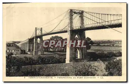 Ansichtskarte AK Pont Tonnay Charente Perspective du pont suspendu