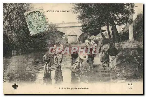 Ansichtskarte AK Folklore Scene du Centre Baignade enfantine Enfants