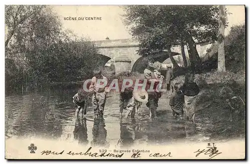 Ansichtskarte AK Folklore Scene du Centre Baignade enfantine Enfants