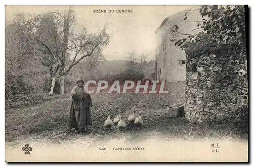 Ansichtskarte AK Folklore Scene du Centre Gardeuse d'oies