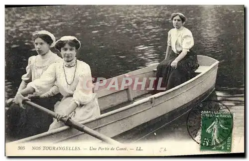 Ansichtskarte AK Folklore Nos Tourangelles Une partie de canot Barque Bateau