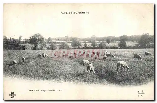 Cartes postales Folklore Paysage du Centre Paturage Bourbonnais Moutons