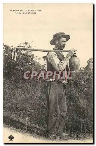Cartes postales Folklore Paysan du Centre Retour des champs TOP