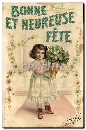 Ansichtskarte AK Fantaisie Fleurs Enfant