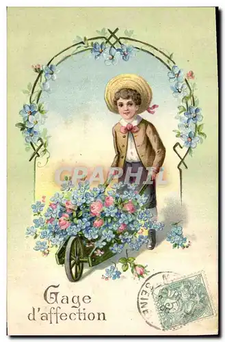 Cartes postales Fantaisie Fleurs Enfant