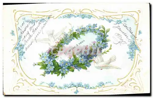 Cartes postales Fantaisie Fleurs Colombes