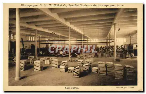 Cartes postales Folklore Vin Vendange Champagne Mumm L&#39emballage
