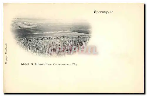 Cartes postales Folklore Vin Vendange Champagne Epernay Vue des coteaux d&#39Ay
