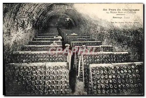 Cartes postales Folklore Vin Vendange Champagne Moet & Chandon Remuage