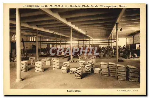 Cartes postales Folklore Vin Vendange Champagne Mumm L&#39emballage