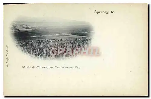 Cartes postales Folklore Vin Vendange Champagne Epernay Moet et Chandon Vue des coteaux d&#39Ay