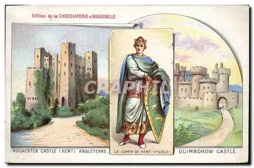 Cartes postales Publicite Chocolaterie d&#39Aiguebelle Rochester Castle Comte de kent Quimborow Castle