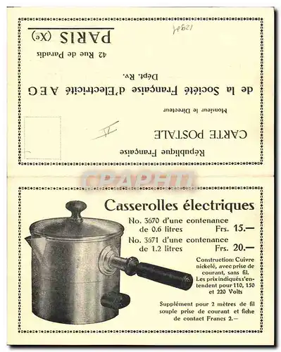 Ansichtskarte AK Publicite Casserolles electriques