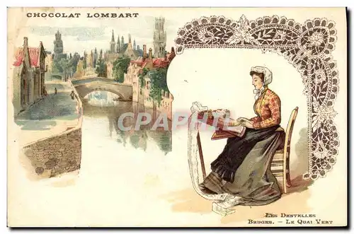 Cartes postales Publicite Chocolat Lombart Les dentelles Le Quai Vert