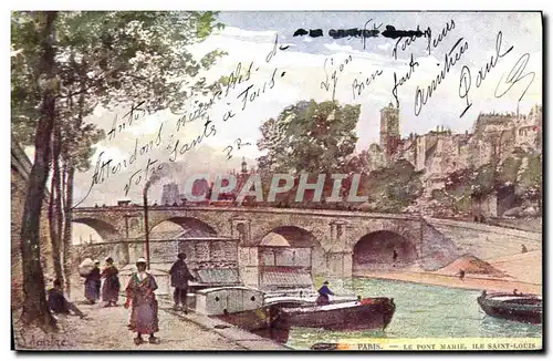 Cartes postales Fantaisie Illustrateur Stein Paris Le Pont Marie Ile Saint Louis