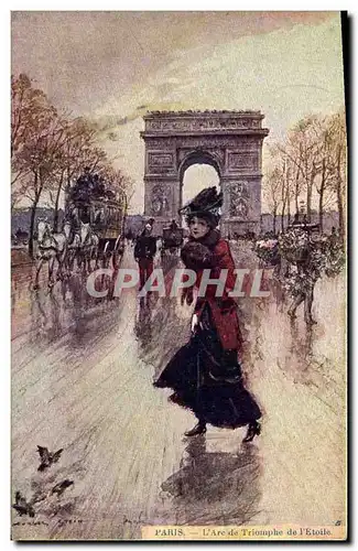 Ansichtskarte AK Fantaisie Illustrateur Stein Paris L&#39Arc de Triomphe de l&#39Etoile