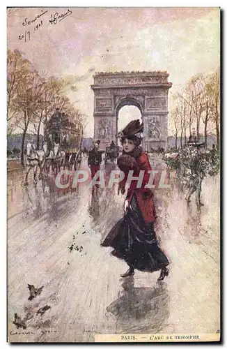 Ansichtskarte AK Fantaisie Illustrateur Stein Paris L&#39Arc de Triomphe