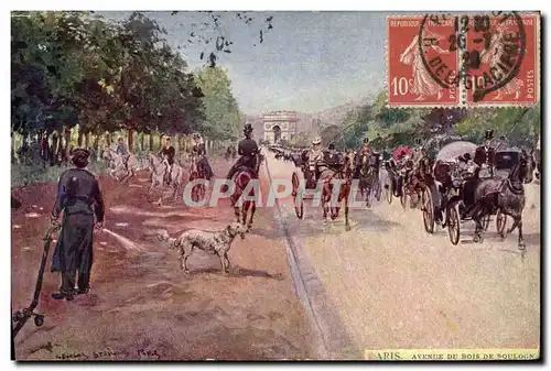 Cartes postales Fantaisie Illustrateur Stein Paris Avenue du bois de Boulogne