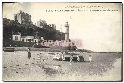 Cartes postales Phare Saint Brieuc Legue Le phare a maree basse Enfants