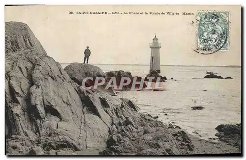 Cartes postales Phare Saint Nazaire Le phare et la pointe de Ville es Martin