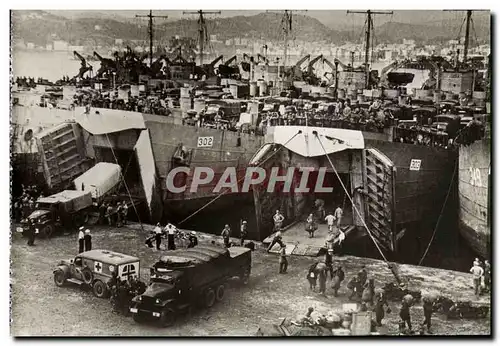 Moderne Karte Militaria De Tunis a Sienne Le Corps Expedtionnaire Francais debarque a Naples CEF Croix Rouge