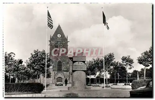 Moderne Karte Militaria Ste Mere Eglise Place du 6 juin Eglise Monument commemorant la liberation