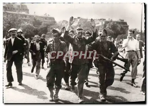 Moderne Karte Militaria Un prisonnier allemand est emmene par les FFI Pariw