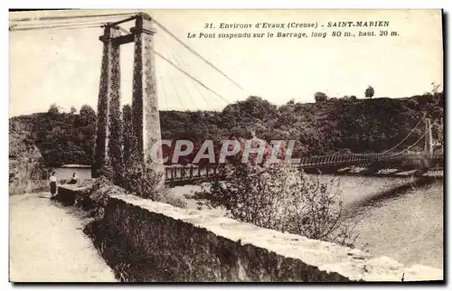 Cartes postales Pont suspendu sur le barrage Environs d&#39Evaux Saint Marien