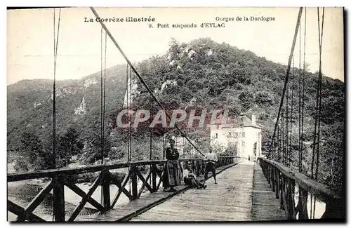 Cartes postales Pont suspendu d&#39Eylac Gorges de la Dordogne