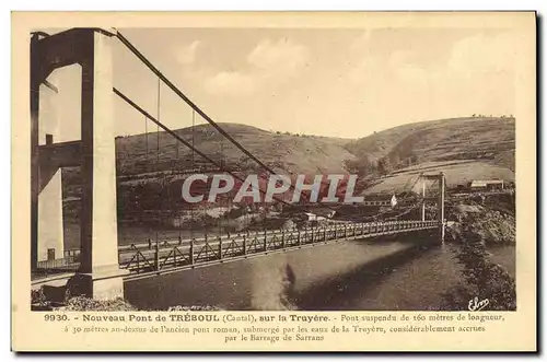Cartes postales Nouveau Pont de Treboul sur la Truyere Pont suspendu